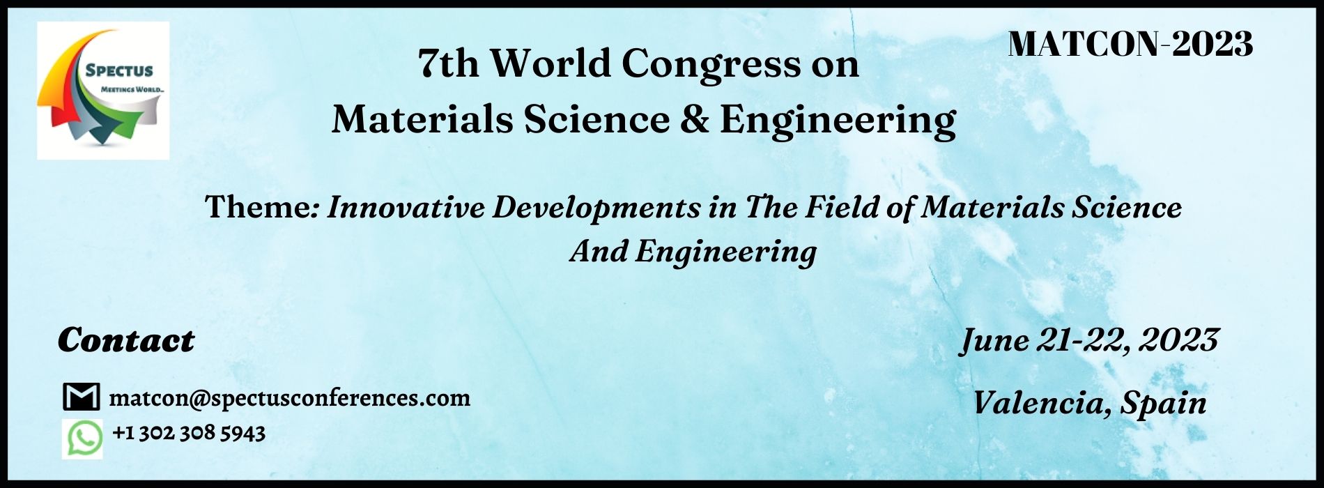 7th World Congress on Materials Science & Engineering